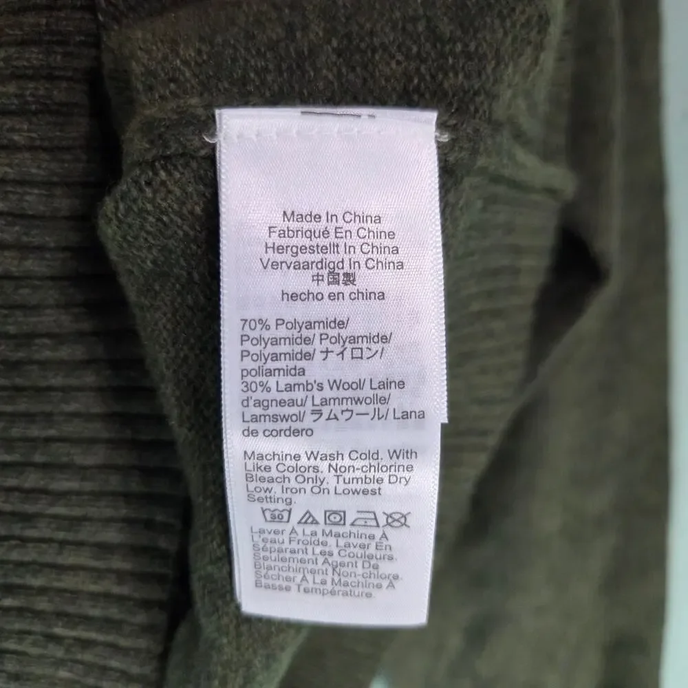 J Crew Factory Mens M Crewneck Sweater Supersoft Lambswool Blend Fatigue Green